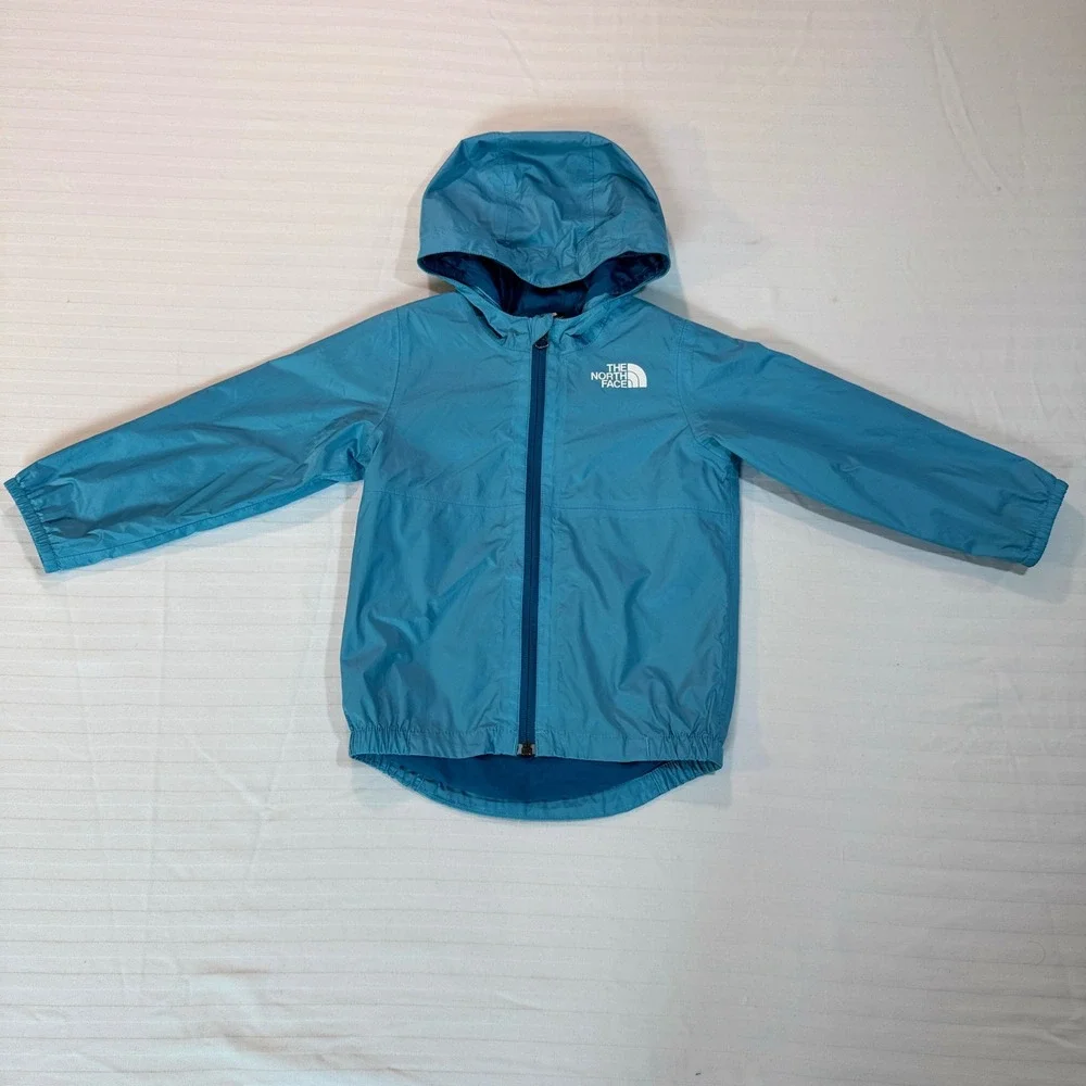 The North Face Kids Blue Hooded Windbreaker Jacket Full Zip 18-24M